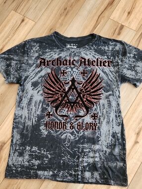 Archaic by Affliction Honor & Glory Saints Prayer Black T Crest Graphic Size XL